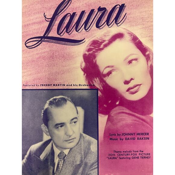 Laura Sheet Music 1945 Laura by David Raksin Johnny Mercer - Picture 1 of 5
